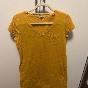 Gap Yellow V-Neck Pocket Tee